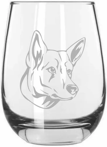 Vista 428 de Shar Pei (chino) - Vaso de vino sin tallo grabado para perro, 15.25 onzas