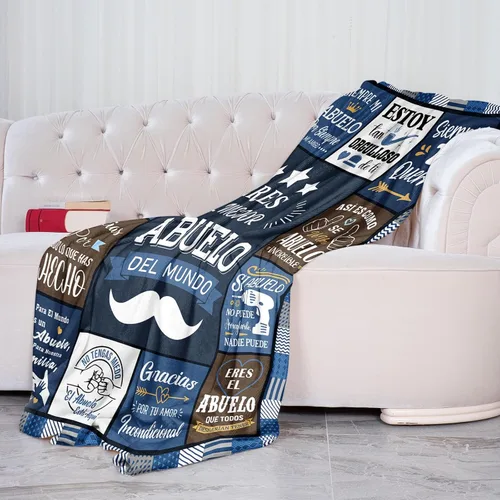 Vista 4 de Regalos para Abuelo en español, Regalo para Abuelo Manta Throw 60"x50", El Mejor Abuelo Del Mundo, Regalos para Abuelito, Regalos para Abuelito Día