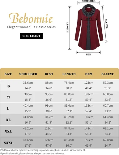 Vista 6 de Bebonnie - Túnica de manga larga con cuello redondo para mujer con botones