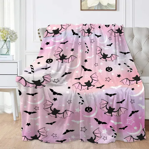 Vista 11 de Manta amarilla con diseño de fantasmas de dibujos animados, para mujeres y hombres, suave y acogedora manta de forro polar para sala de estar, cama