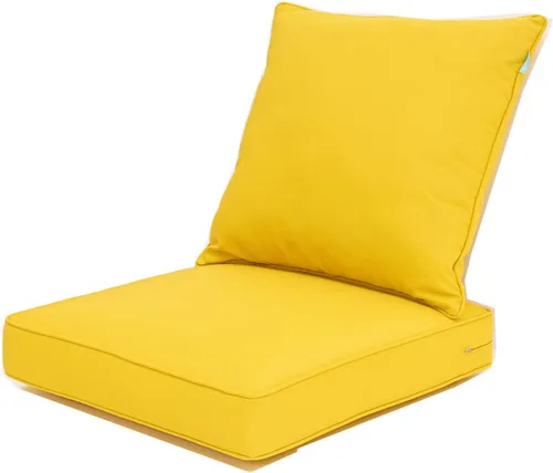 Vista 14 de QILLOWAY Juego de cojines de poliéster para sillas de exterior, cojines de exterior para muebles de patio, todo tipo de clima. Gris carbón/negro