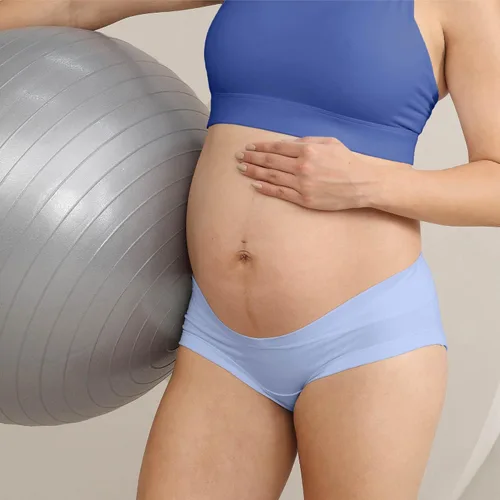 Vista 2 de Intimate Portal - Bragas de maternidad de cobertura total, tiro debajo del vientre, hechas de algodón para mujer embarazada