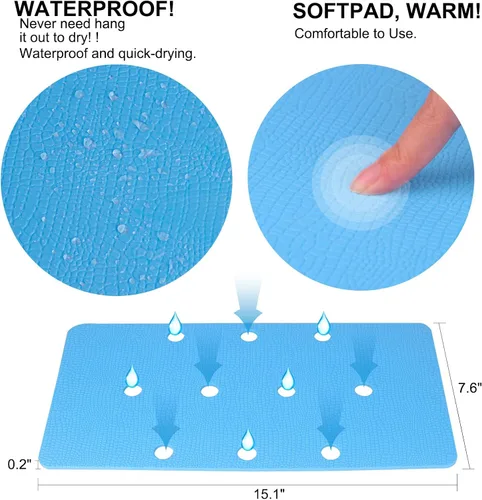 Vista 2 de Cojín de banco de transferencia de bañera, adhesivo, antideslizante e impermeable, cojín suave de espuma para banco de ducha, silla de ducha