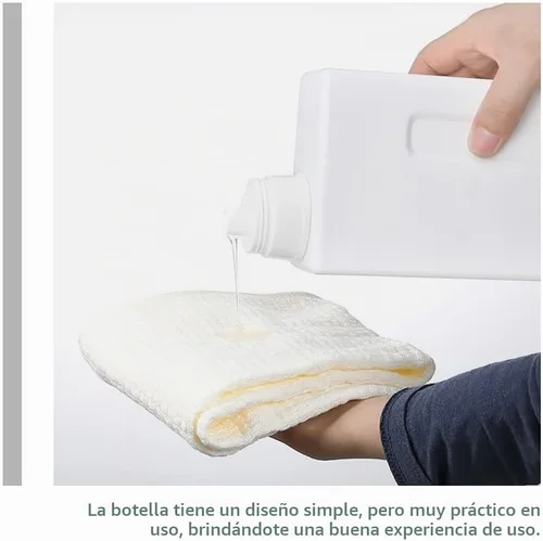 Vista 5 de Zerodeko Paquete de 2 botellas de lavandería recargables de 33 onzas a prueba de fugas, recipientes de detergente vacíos con tapas para el hogar