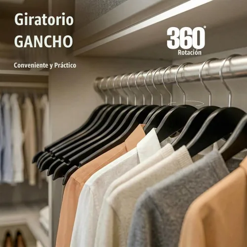 Vista 5 de Utopia Home Perchas de Madera Premium Paquete de 30 – Percha de Abrigo Duradera y Delgada – Percha para Trajes con Gancho Giratorio de 360 Grados