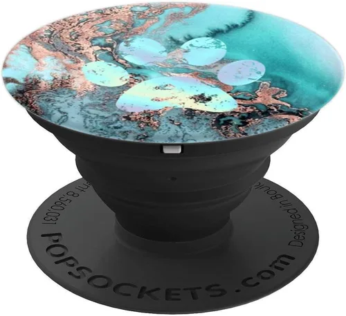 Vista 4 de Accesorio para teléfono con diseño de huella de perro arcoíris y popsockets para teléfonos y tabletas