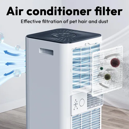 Vista 8 de Acondicionadores de aire portátiles de 10,000 BTU, aire acondicionado portátil con control remoto para habitación de hasta 450 pies cuadrados
