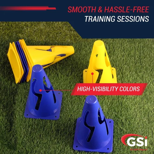Vista 4 de GSi Hurdle Training Cones Multi Pack Sets Dual Purpose Agility Cones with Holes Ideal for Soccer, Kids, Dog, and Sports Training