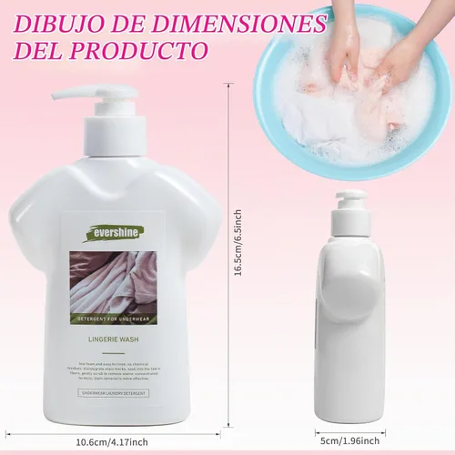 Vista 7 de Detergente de lencería - Doble concentrado, aroma a dama, delicado líquido de limpieza de ropa interior, 10.14 onzas líquidas (1, jazmín)