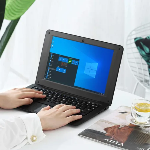 Vista 3 de Portátil de 10,1 pulgadas en línea Aprendizaje ordenador portátil Windows 10 OS Preinstalado Quad Core 32GB Netbook HDMI Webcam Oficina Netflix Negro
