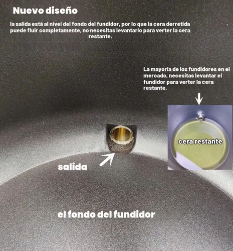 Vista 3 de wonnv Melter eléctrico de cera para hacer velas, 7 cuartos de galón (14 libras), kit de olla de fusión de cera de soja con válvula de vertido rápido