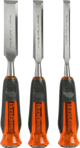 Vista 17 de Buck Bros. 74816 Cincel de madera de 1 pulgada, herramientas de tallado de madera de espiga completa, herramientas de carpintería, trabajos