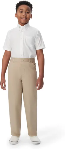 Vista 9 de French Toast Pantalones de ajuste relajado sin arrugas para niños Azul marino