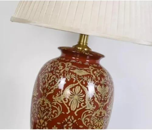 Vista 4 de Lamp for Desk Living Room Large Side Table Corner Lamp Retro Ceramic Table Lamp Modern Bedroom Bedside Lamp Desk Lamps for Home Office(Push Button