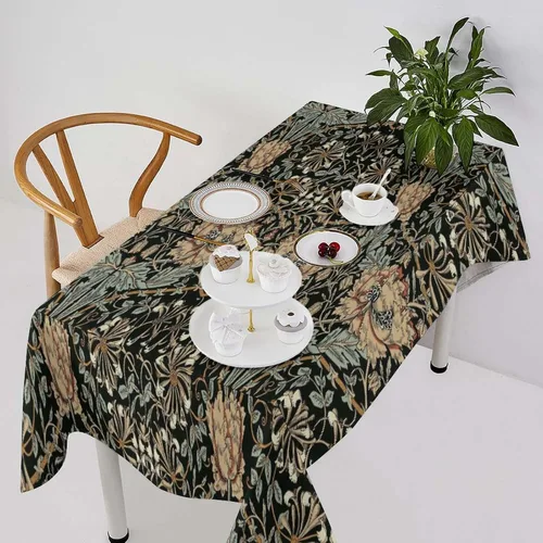 Vista 95 de Mantel Floral Retro de Pájaros, Diseño Original Bohemio William Morris Estampado Cubierta de Mesa para Hogar Picnic Fiesta Comedor Cocina William