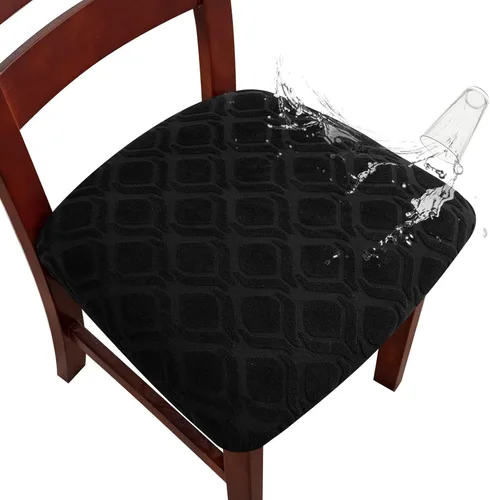 Vista 19 de Genina Fundas de asiento impermeables para sillas de comedor, fundas elásticas extraíbles y lavables, fundas de cojín para sillas de comedor
