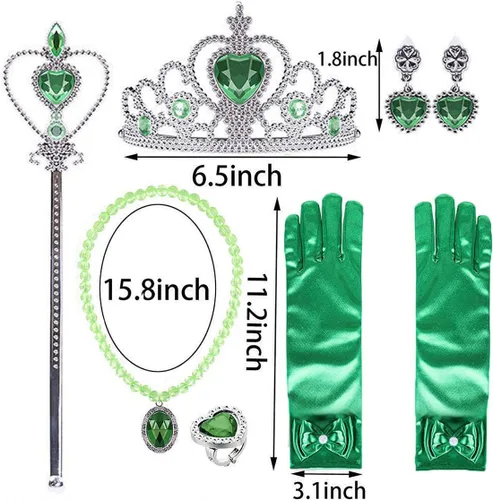Vista 6 de IDOTTA Disfraz de princesa, disfraz de cosplay para niñas, fiesta, concurso, cumpleaños, Halloween, Navidad con accesorios