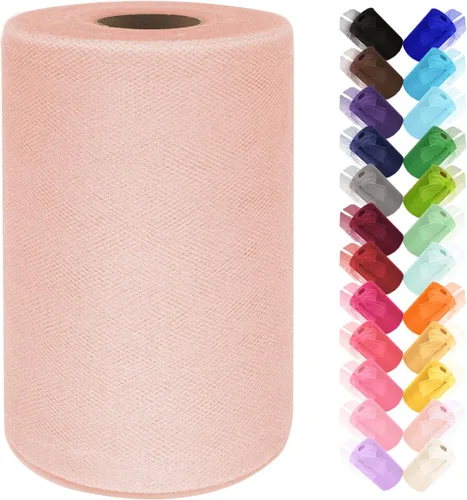 Vista 28 de Rollo de tela de tul de 6 pulgadas por 100 yardas (300 pies) cinta de tul malla transparente para bricolaje, falda tutú, envoltura de regalos, boda