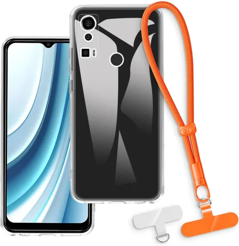 Vista 8 de Estuche y correa de muñeca para Lava Blaze Pro - transparente+negro Funda transparente + correa negra