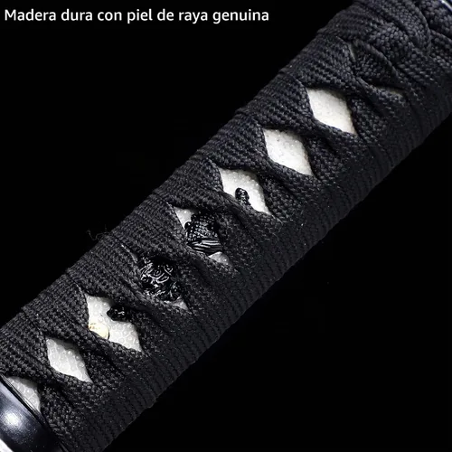 Vista 4 de Tanto Sword - Espada corta hecha a mano de arcilla katana templada de acero T10 real Hamon espada samurái de espiga completa afilada