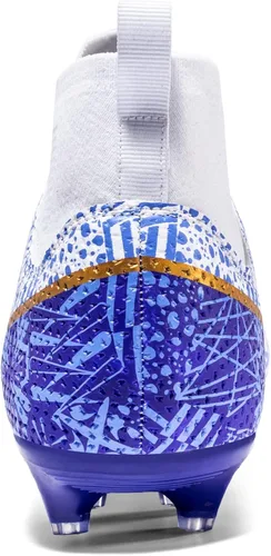 Vista 3 de Biayvisas Tacos de fútbol para hombre y mujer, zapatos de fútbol para interiores, botines altos TF FG, botas de fútbol anchas para entrenamiento