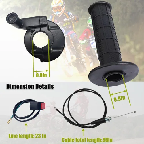 Vista 5 de 0.866 in Mini Bike Twist Throttle Cable Handle Grip Assy para Coleman CT200U CT200U-EX BT200X Predator 212cc Baja DB30 Warrior MB200 Massimo Motovox