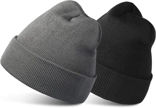 Vista 8 de RUN BRAIN GO Beanie Winter Hats Warm Knitted Cap for Men & Women (4 Pack2 Pack)
