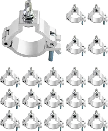 Vista 2 de QWORK Abrazadera de luz de escenario, paquete de 20 abrazaderas de iluminación de aleación de aluminio de alta resistencia de 2 pulgadas, capacidad