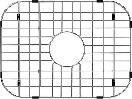 Vista 18 de Paquete de 2 rejillas de metal dorado para fregadero de cocina, 13"L X 11.6"W, protectores de fregadero de acero inoxidable con orificio de drenaje