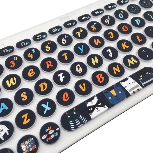 Vista 7 de Logitech K380/Pebble Keys 2 K380s - Funda de silicona para teclado multidispositivo, gato