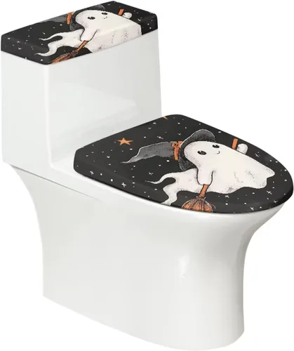 Vista 38 de Flashideas Juego de fundas de tapa de inodoro y cubierta de tanque de búho de Halloween, fundas de asiento de felpa suave, fundas de borde de tanque