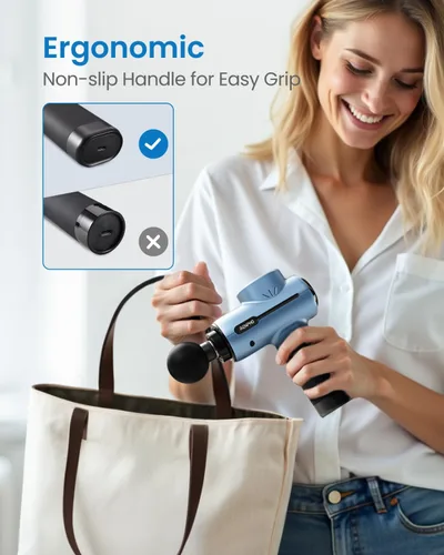 Vista 5 de RENPHO Pistola de masaje activa, masajeador de espalda de tejido profundo de percusión, diseño ergonómico con 5 velocidades para terapia muscular