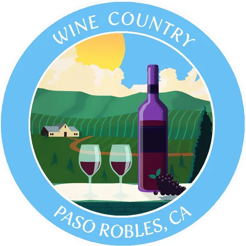 Vista 4 de Vinyard - Wine Country - Paso Robles, California 3.5 pulgadas DIY Adhesivo de vinilo adhesivo de aventura vacaciones tema novedad apliques