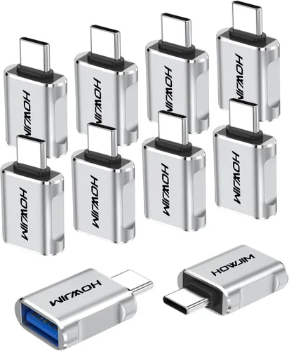 Vista 9 de Paquete de 10 adaptadores USB C a USB, adaptador USB C macho a USB 3.2 hembra OTG, transferencia de datos de 10 Gbps de carga rápida para teléfono