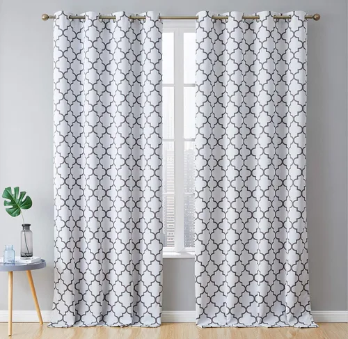 Vista 21 de HLC.ME Paneles de cortinas opacas con estampado de flechas para oscurecer la habitación, con ojales, para habitación de niños, juego de 2
