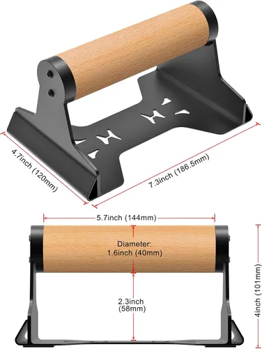 Vista 6 de SELEWARE Wood push up bars Parallettes bars Anti-slip Handstand Bars for Calisthenics, Fitness, Floor workouts Solid Wood with Sturdy Metal Bracket