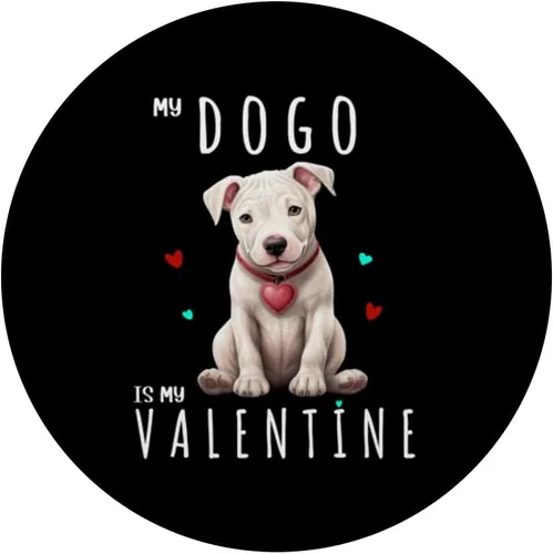 Vista 3 de Dogo argentino perro argentino amante de San Valentín propietario mamá niña PopSockets estándar PopGrip