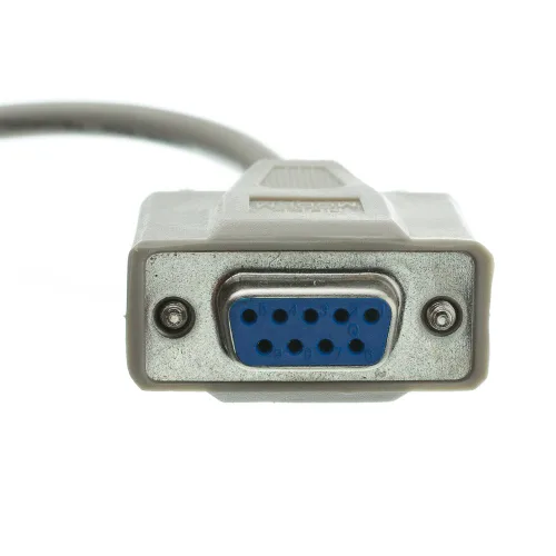 Vista 2 de CableWholesale Cable de módem nulo, cable serie DB9 hembra a DB25 macho, clasificación UL, 8 conductores, beige, DB9 hembra a DB25 macho cable