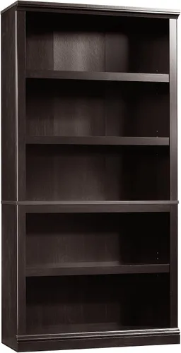 Vista 24 de Estantería de 5 niveles de Sauder, estantería de madera multiusos para oficina en casa, sala de estar, en castaño tiza