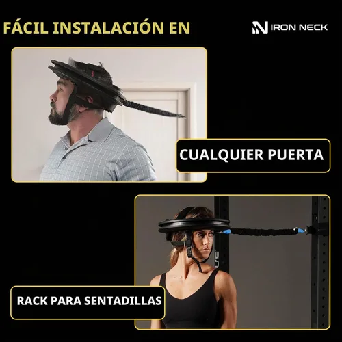 Vista 6 de Iron Neck - Advanced Neck Trainer, Strengthener, Exerciser, & Rehabilitation Device to Relieve Pain & Improve Posture - Workout & Strength Training