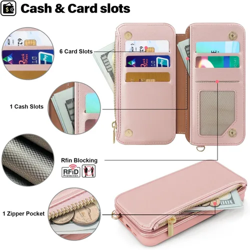 Vista 3 de Antsturdy Funda tipo cartera desmontable 2 en 1 para iPhone 13 Pro Max con MagSafe, bloqueo RFID, magnética, carga inalámbrica, funda de piel