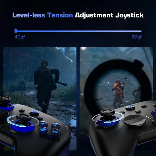 Vista 2 de NYXI NP08 PC Gaming Controller, Adjustment Lever TMR Joystick, Interchangeable ABYX Buttons, 2-in-1Hall Triggers, 1200mAh with Charging Dock for