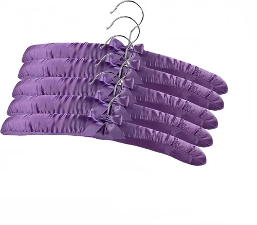 Vista 13 de Paquete de 10 perchas acolchadas de satén para ropa de mujer, perchas antideslizantes de tela de esponja para ropa, percheros para suéter, abrigo