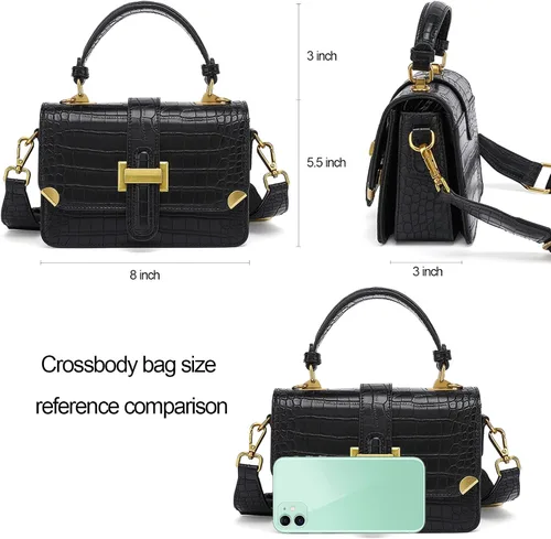 Vista 4 de LL LOPPOP Bolsos de hombro con asa superior para mujer, elegantes y pequeños, de cuero, estilo cartera
