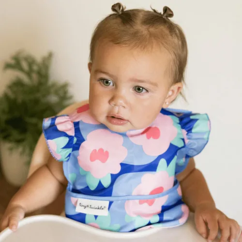Vista 2 de Tiny Twinkle Baberos Antiderrame para Comer para Bebé Baberos Impermeables y Limpiables para Niños Pequeños con Bolsillo de Recolección Baberos