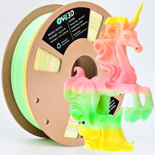 Vista 28 de OVV3D - Filamento PLA para impresora 3D de 8.82 oz x 4 bobinas, PLA Transparente Pla Multicolor