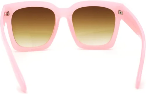 Vista 4 de Gafas de sol de plástico grueso con borde de cuernos para mujer, estilo novio, XXL