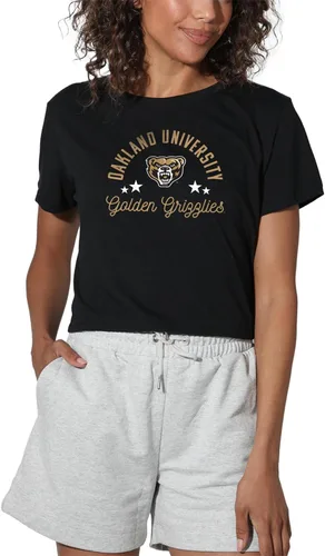 Vista 344 de Colección oficial de camisetas con diseño de mascota desgastada para mujer, color negro Grizzlies del estado de Adams
