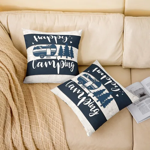 Vista 2 de Funda de almohada reversible con estampado para cama o sofá, decoración de coche de campamento, funda de cojín decorativa de granja occidental de 16