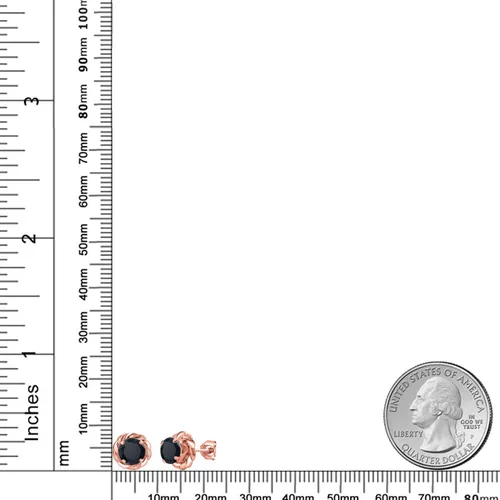 Vista 143 de Gem Stone King Aretes de plata de ley 925 de 0.236 in con piedra natal redonda para mujer